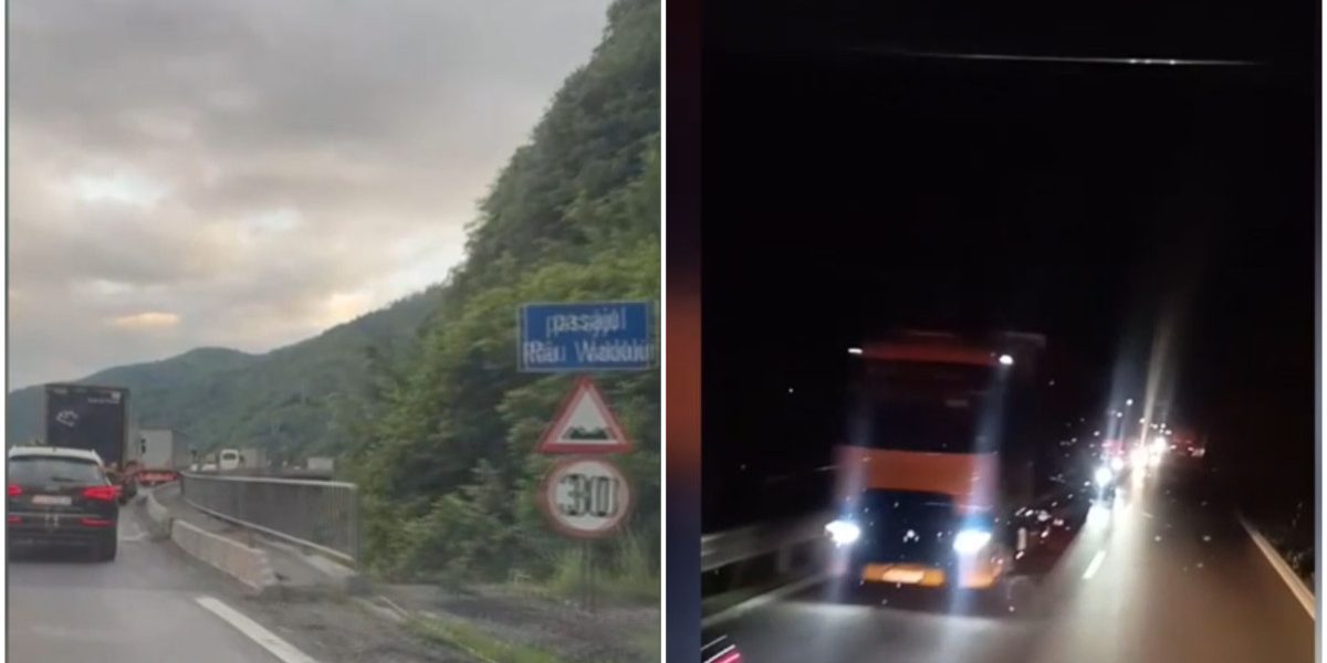 Valea Oltului, infern auto: Șoferi blocați ore-n șir, noaptea a fost cosmar