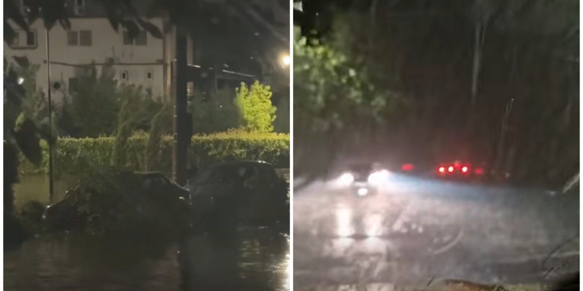 Furtună de coșmar în Craiova: Străzi sub ape, mașini distruse