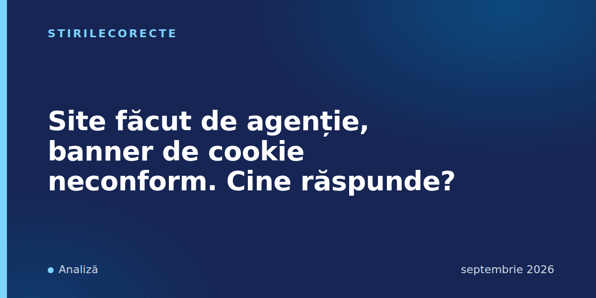 Site făcut de agenție, banner de cookie neconform. Cine răspunde?